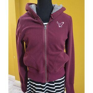 VTG Y2K American Eagle Full Zip Fleece Hoodie S Preppy